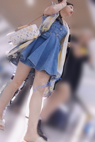 『D·D』-179-牛仔连衣百褶裙，黑骚丁